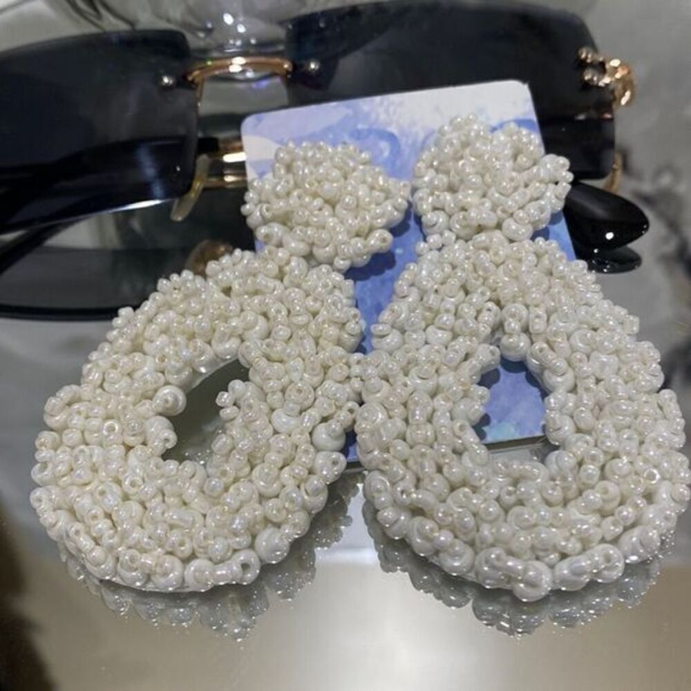 𝅺SEED Bead Oval Shape Earrings